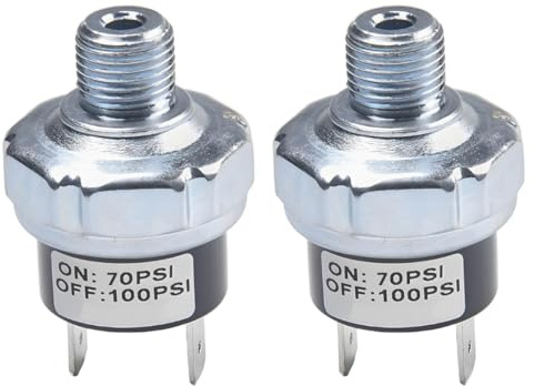 LKRXW 2 Pezzi Interruttore di Controllo Pressione Pompa Aria 70-100 PSI | Pressostato Valvola di Controllo Compressore d'aria 1/4 NPT Pressostati Compressori Dell'interruttore Automatico