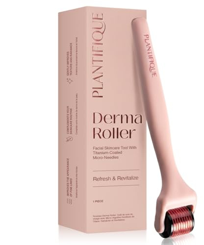 PLANTIFIQUE Derma Roller 0.25mm Rostro y Cabello – Rodillo Microneedling de Titanio 540 Agujas – Dermaroller para Barba y Piel con Estuche de Protección
