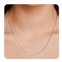 VEEDOFA Collares de Cadena Caja Plata de Ley 925 para Mujeres - Cadena Collar Fina 2mm, Cadenas Caja Plateadas Plata de Ley 925 Ligeras Hipoaalergénicas para Mujeres, Regalos 16/18/20/22 pulgadas
