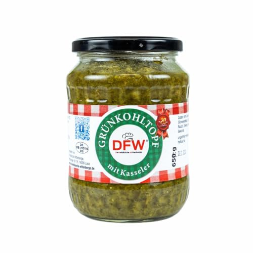 Grünkohltopf mit Kasseler 650g (Glas), DFW | Grünkohl | Haltbares Fertiggericht in Hausmacher Qualität (1229)