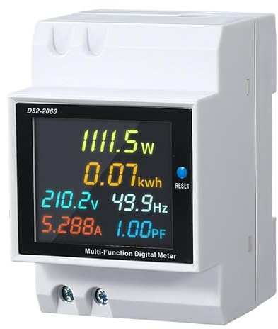 Contatore Di Energia Monofase AC40-300V 100A Contatore Elettrico Guida Din Contatore Di Corrente Digitale Amperometro Voltmetro Misuratore Di Elettricità 1 Fase CT Integraton Scaricatore Di Sovrattens