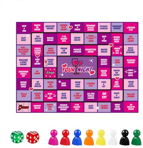 Schachbrett Trinkspiele for Erwachsene, Austrinkspiel, geeignet for Spieleabende, Geburtstage, Familienfeiern oder jeden Anlass, Alter 21+, 2–8 Spieler brettspirle(Rose)