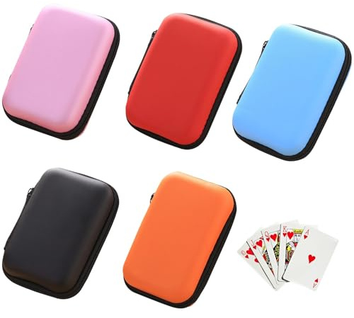 Vetin 5Pcs Waterproof Playing Card Case, Card Holder for Kids, Flip Card Game Carry Case, No Mercy Extreme Card Games Storage Box, Practical Playing Cards UK Junior Teams Card Holder