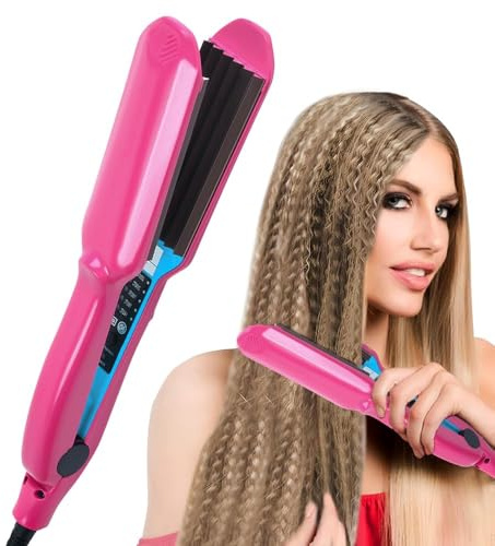 Hair Crimper for Women and Girls, Volumizing Crimping Iron with 5 Heat Setting Corrugation Crimper Hair Iron, 30s Rapid Heating, Ceramic Plate Crimping Hair Iron Hair Crimper for Fluffy Hairstyle