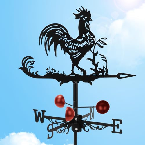 Stainless Steel Weather Vane, Weathervane for Outside | Wind Direction Indicator Metal Farm Scene Weathercock for Outdoor Garden Courtyard Farmhouse Sheds Roof Shack Yard Decoration