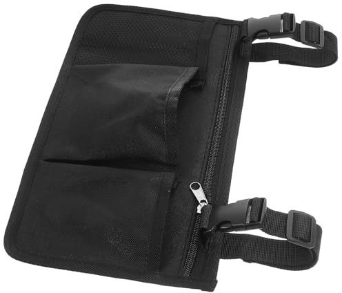 PACKOVE Sacoche de Rangement Latérale pour Fauteuil Roulant et Déambulateur Accessoire Pratique Amovible pour Seniors Utilisation Quotidienne Noir