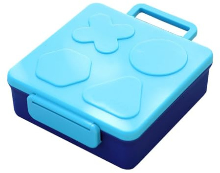 Lonchera aislada con control de temperatura para comidas frías y calientes, contenedor de almacenamiento de alimentos de 3 compartimentos, caja bento de plástico reutilizable para niños, azul/rosa