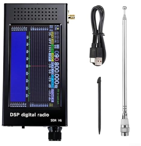 Besshepplo SDR-V6 Software-definierter Funkempfänger, 100 kHz - 149 MHz, Vollbandabdeckung mit 4,3 Zoll IPS-Touchscreen, 3000 mAh Akku, CNC-Aluminiumlegierung, Gehäuse für Amateurfunk, Kurzwelle