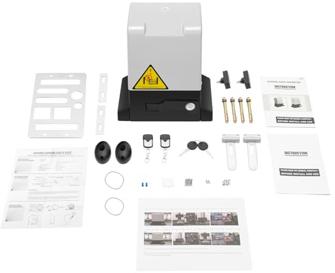 MIIWWOWO 550W Automatic Sliding Gate Opener Kit, Electric Gate Opener for Doors up to 1200kg, Automatic Gate Motor with Remote Control & Infrared Sensor (Gate Opener)