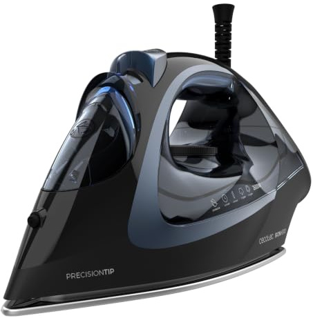 Cecotec Plancha de Ropa IronHero H-2600. Potencia de 2600 W, Vapor Continuo de 60 g/min, Golpe de Vapor de 210 g/min, Suela Cerámica, Depósito de 300 ml, Antical, Antigoteo, Smart Auto Off