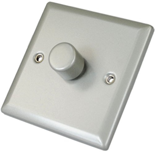 Crabtree Dimmer Switch Single 400W 1 Gang 2 Way Low Voltage Satin Chrome Effect Wall Light Switch Home
