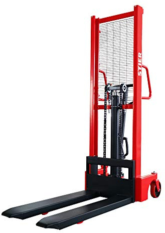 STIER Carrello elevatore idraulico 1000 kg di carico massimo, 1600 mm di altezza di sollevamento con montante singolo