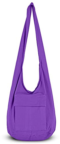Your Cozy Boho Umhängetasche Damen – Handgefertigte leichte Baumwolltasche mit Reißverschluss, ideal für Reisen und Alltag