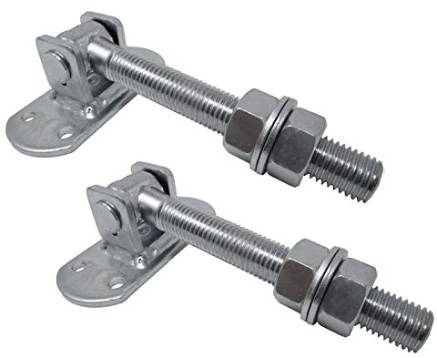 2 Stück Torangel, M20, Torscharnier, mit Befestigungsplatte | Lange Ausführung, abgerundete Befestigungsplatte, Torband.