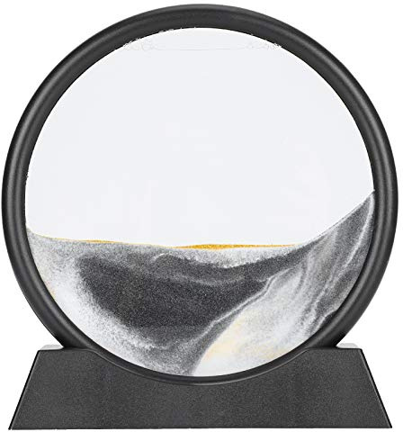 Sable coulant Peinture Quicksand Peinture décoration 3D Paysage Naturel coulant Sable Photo décoration de la Maison coulant Sable Cadre(Noir)