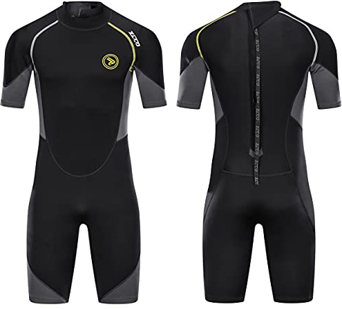 Wetsuit Shorty for Men 1.5mm Neoprene Back Zip Wetsuit Spring for Diving Surfing Snorkeling Swimming M201BG-XL