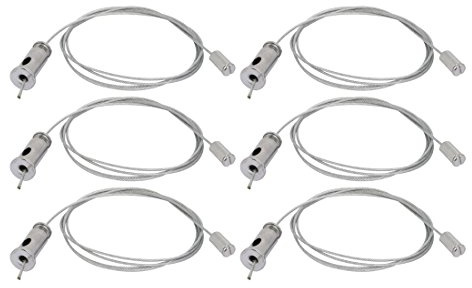 Ruilogod 6pcs 1.5M Lighting Suspension Cable Hanging Chain Knurled Attachment Head (id: d8e bab 427 560 91e