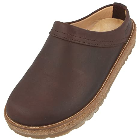 HAFLINGER Travel-Cassic Eleganter Clog aus Leder Gummisohle und Kork Latex Fußbett