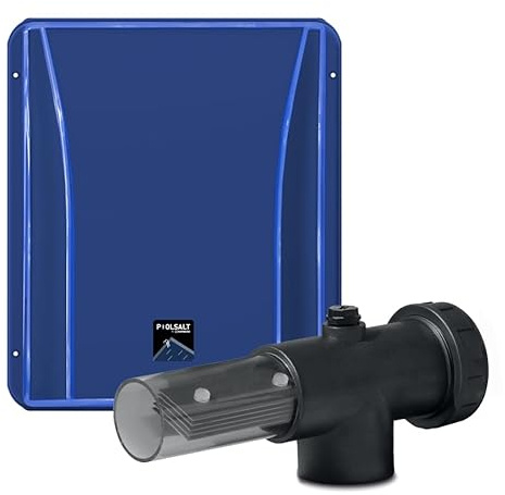 Productos Qp | Clorador Salino, Cloro Salino para Piscinas, Control Bluetooth, Detector de Gas, 5 ajustes de producción de Cloro: 20, 40, 60, 80 y 100% | Azul