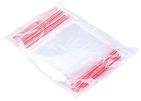 Office Products – Lot de 100 sachets transparents avec fermeture à glissière, sacs en polyéthylène basse densité, adaptés à un usage alimentaire, 40 x 45 cm