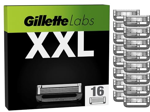 Gillette Labs Razor Blades Men, Pack of 16 Refills, Compatible with GilletteLabs with Exfoliating Bar and Heated Razor, Mens shaving Blades