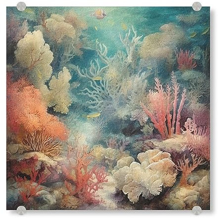 artboxONE Acrylglasbild 20x20 cm Tiere Unterwasserwelt D Bild hinter Acrylglas - Bild Meer Koralle Marine