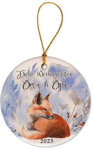 Feenstaub Weihnachtsschmuck, personalisierbarer Christbaumschmuck Keramik-Anhänger, Geschenk Weihnachten Baumschmuck mit Namen, besonderer Weihnachtsbaumschmuck, Weihnachtsanhänger Oma und Opa