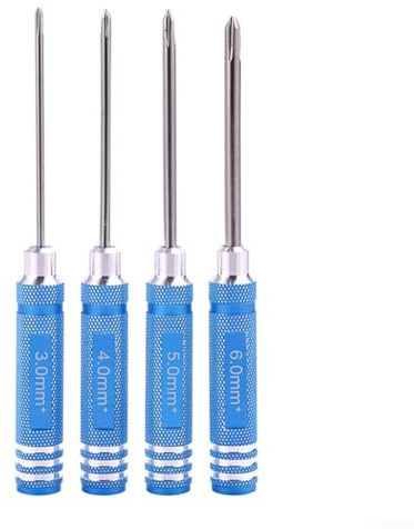 Kreuzschlitz-Schraubendreher-Set, 4 Stück, 3,0/4,0/5,0/6,0 mm, Kreuzschlitz-Schraubendreher, Schraubenschlüssel-Werkzeug, Ersatz für RC-Hubschrauber-Enthusiasten (A)