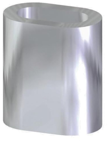 Pressklemme 5 mm 5 Stück aus Aluminium, Drahtseil-Klemme, Aluminiumhülse für Seil mit Ø =5 mm