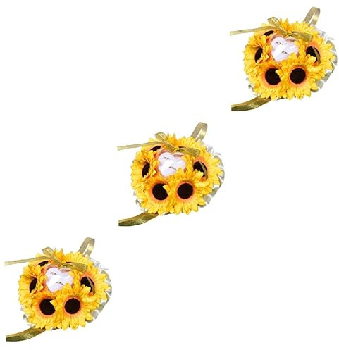 PRETYZOOM 3stücke Hochzeitsringkissen Einzigartiger Sonnenblumenform Gelbes Braut-ringkissen Für Zeremonien Engagement Und Hochzeitsdekoration Weich Und Charmant Schützt Ihre Ringe