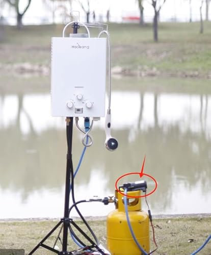 10L Outdoor Portable Camping Wandern Gas Dusche Badewanne Warmwasserbereiter mit Standpumpe