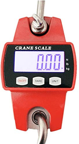 Digitale Hängewaage Kranwaage LCD 300kg/100g mit Haken 0,1kg Genauigkeit Wildwaage Industriewaage Tragbare Hebewaage für Koffer Angeln Jagd im Freien Waage LCD Display