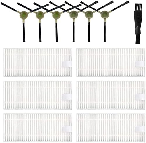 Daaxing Kit per Okp Life K2 K3 K4 K5 Robot Aspirapolvere - 12 Pezzi: 6 Spazzole Laterali, 6 Filtri Hepa, 1 Spazzola di Pulizia