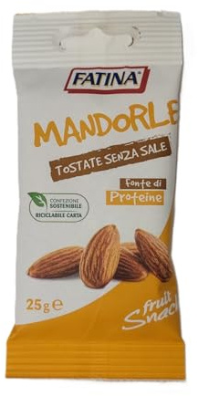 Fatina Fruit Snack - Mandorle Sgusciate Tostate Senza Sale - Frutta secca 100% naturale - 26 Pacchetti Monodose da 25 g