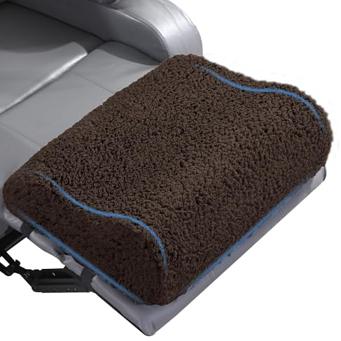 HOMBYS Extra Large Recliner Leg Pillow, Sherpa Foam Foot Rest for Sleeping Rest, Wave Shape Recliner Cushion, Multipurpose Footrest Extender, Back & Lumbar Pillow for Bed Sofa,(Coffee)