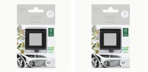 ipuro - erfrischender white lily Auto Duft - dezenter mit blumig zarten Noten - angenehmer für ein puristisches Dufterlebnis bis zu 3 Monate (Packung mit 2)