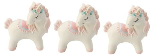 STOBAZA 3stücke Figurine Resin Sculpture Kreative Tortendekoration Für Geburtstagsfeiern Desktop Auto Ornament Einhorn Kuchen Topper Und Dekorationsfigur Für Miniaturgärten