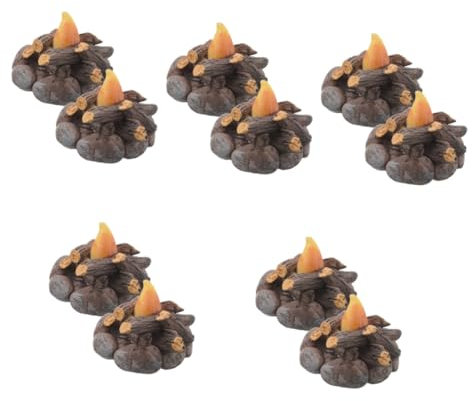 Angoily 10stücke Miniatur Campfire Dekoration Resin Ornament Für Landschaft Gartenaccessoire Camping Party Deko