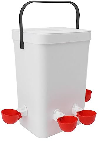 OUCRIY Set aus Automatischer Hühnertränke und Futterspender mit Großem Fassungsvermögen, 12 Liter Tragbarer Automatischer Geflügeltränke