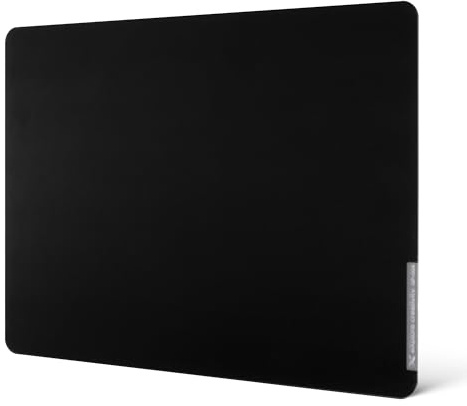 XVX Schwarzes Glas-Mauspad 4.0, Hart-Mauspad für Gaming, ultraglatte, mikrogeätzte Oberfläche, Mauspad mit rutschfester Gummiunterseite (410 x 310 mm)