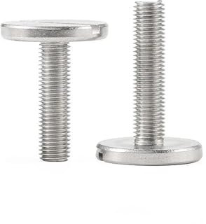 KSeSii M2.5 M2 M3 M4 M5 M6 Tornillo de Cabeza Plana Extra Grande con Ranura de una Palabra de Acero Inoxidable 304 Tornillo de Cabeza Redonda Plana(20mm,M4-2Pcs)