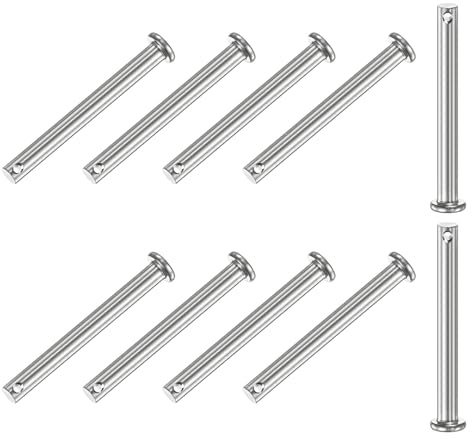 M METERXITY 10 Stück Einloch Klauenstifte M6 x 60mm Flachkopf Klauenstifte | Verbindungsscharnierstift, 304 Edelstahl, für mechanische Verbindungen/Fixteile/Schiffsausrüstung, Wiederverwendbar