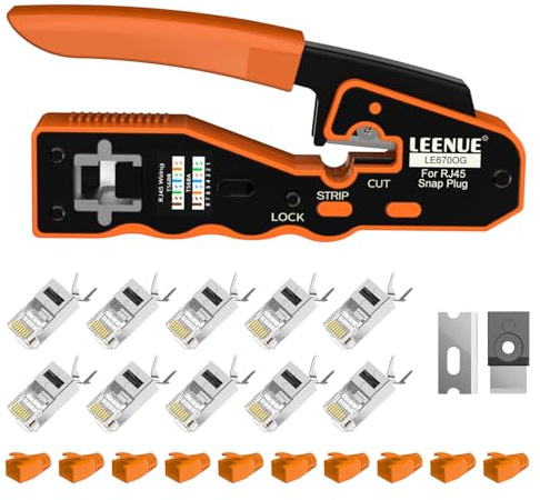 LEENUE nätverksverktygsset för RJ45-kontakt med Cat 7 Cat6A