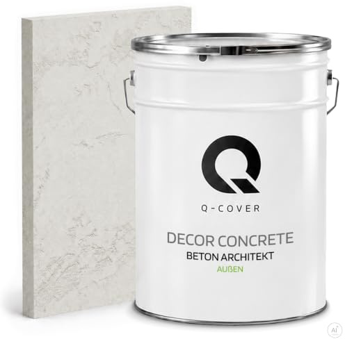 Q-COVER Beton Architekt Weiß 15KG — Gebrauchsfertig, Für Außen, Deko