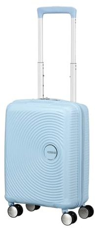 American Tourister Soundbox Mini - Kinderkoffer 47 x 32 x 21 cm, 22 L - Hartschalen Handgepäck Trolley, passend für die meisten Airlines inkl. EasyJet - Leichtgewicht mit 4 Rollen, Pastellblau