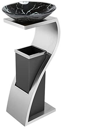 HDMOZUYT Contenedor de Basura para Exterior, Interior y Exterior, de Acero Inoxidable con Cubo Interior extraíble y Bandeja Superior, Ideal para oficinas, hoteles y Exteriores (Color Plateado).