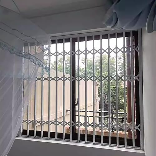 Garde-corps pliant en aluminium for fenêtre extérieure, barrières de sécurité et barres anti-effraction verrouillables for fenêtre de chambre/grenier/abri de jardin, barres de sécurité antivol for fen