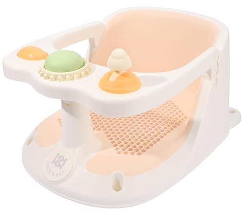 Bebamour Baby Badesitz 6 Monate+ Kind Badewanne rutschfest Baby Badesitz mit Spielzeug, A Pink