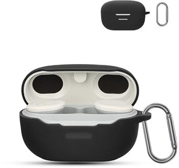 für JBL Endurance Race Wireless Headphones,daunke weiche Silikon-Schutzhülle, hautfreundliches Etui mit Karabiner, vollständiger Schutz,Schwarz