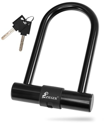 ZIEGER Bicycle Lock U 140 - Compact U-Lock with 12 mm Steel Shackle